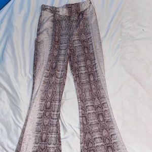 Nasty Gal Snakeskin Bell Bottoms